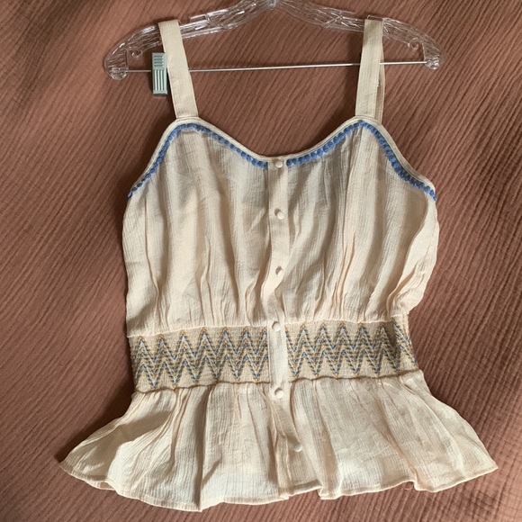 Mine - Strappy creamy loose top - size Large - Picture 3 of 12